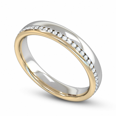 Diamond and Gem Fairtrade Gold Eternity Ring in 18K White & Yellow Gold