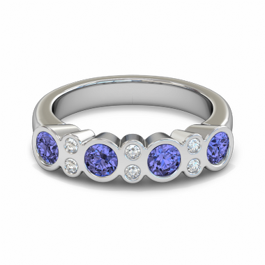 Sapphire and Diamond Fairtrade Gold Engagement Ring in 18K White Gold