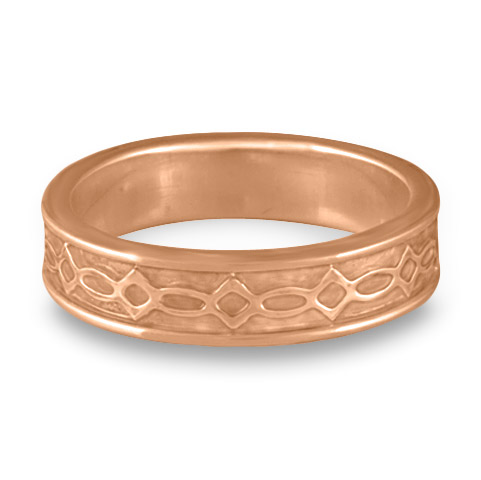 Bordered Felicity Wedding Ring in 18K Rose Gold