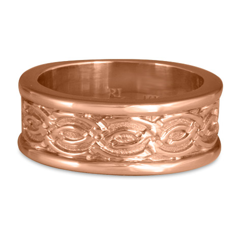 Bordered Laura Wedding Ring in 14K Rose Gold