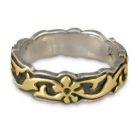 Borderless Persephone Wedding Ring in 18K Yellow Gold & Sterling Silver