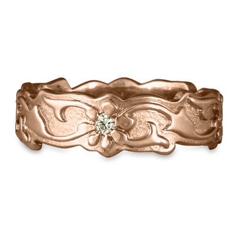 Borderless Persephone Wedding Ring with Gems in 14K Rose Gold