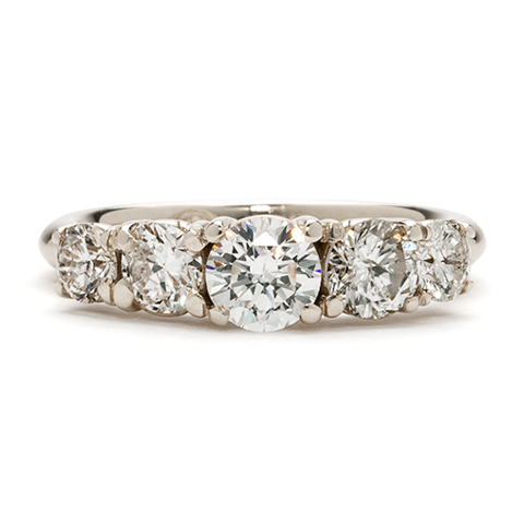 Cathedral Engagement Ring in 14K White Gold