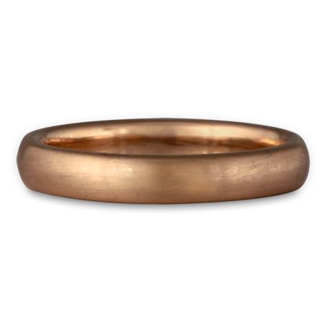 Classic Comfort Fit Wedding Ring Brushed 3mm in 18K Rose Gold Brushed