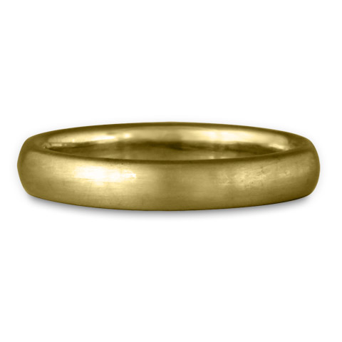 Classic Comfort Fit Wedding Ring Brushed 3mm in 18K Yellow Gold Brushed