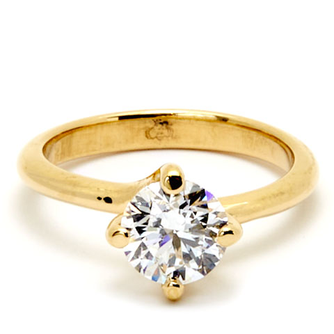 Eudaimonia Twist Engagement Ring in 18 K Yellow Gold