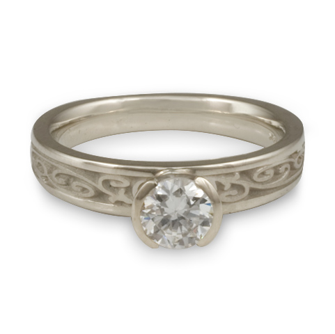 Extra Narrow Continuous Garden Gate Engagement Ring in Platinum