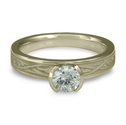 Extra Narrow Papyrus Engagement Ring in 18K White Gold