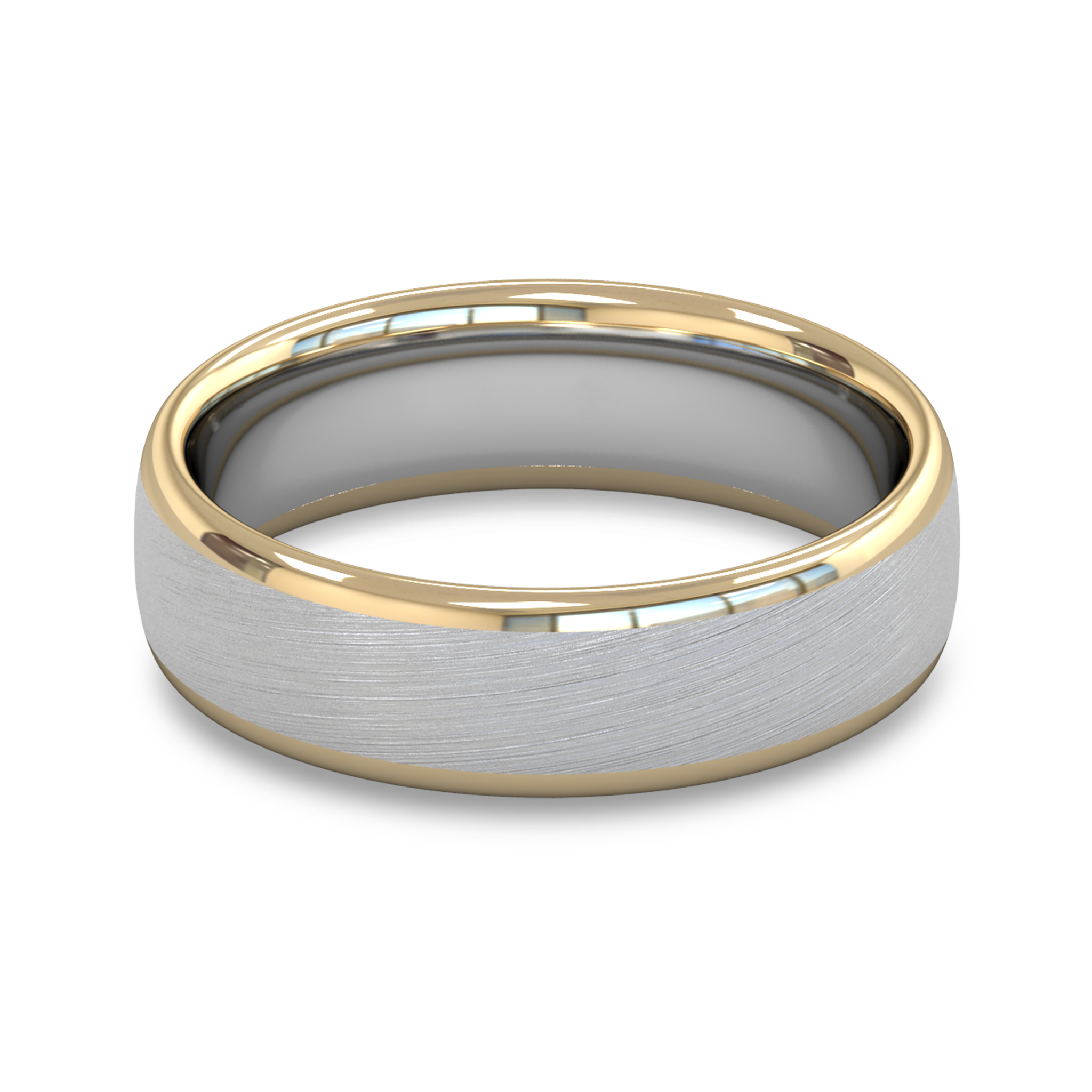 Fairtrade Gold White and Yellow Two Color Men's Wedding Ring in