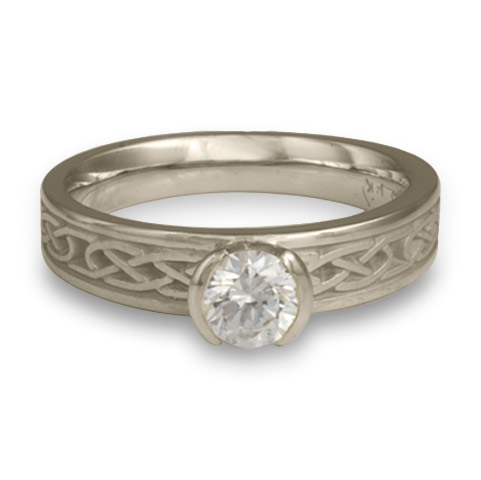 Love Knot Engagement Ring in 14K White Gold With Diamond