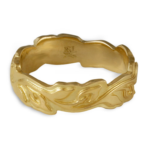 Medium Borderless Flores Wedding Ring in 14K Yellow Gold