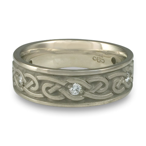 Medium Infinity Wedding Ring with Gems in 14K White Gold