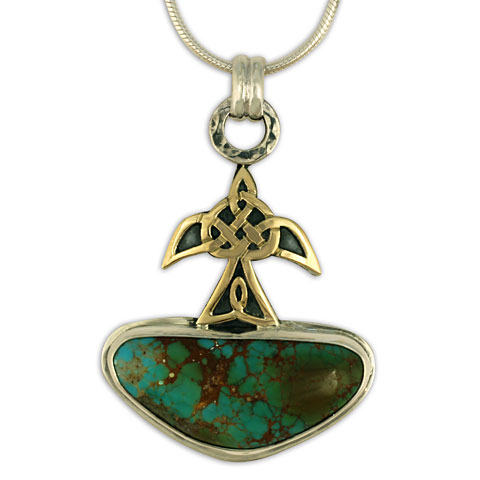 One-of-a-Kind Swallow Turquoise Pendant in