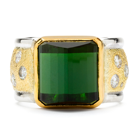 One-of-a-Kind Wistra Ring with Green Tourmaline in