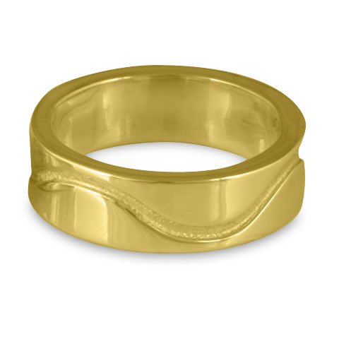 River Gold Wedding Ring 6mm in 18K Yellow Gold