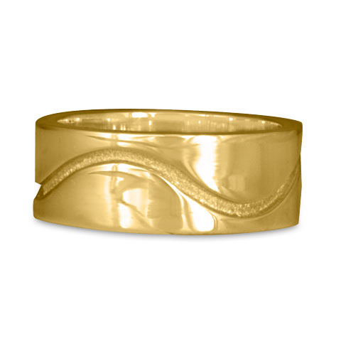 River Gold Wedding Ring 8mm in 14K Yellow Gold