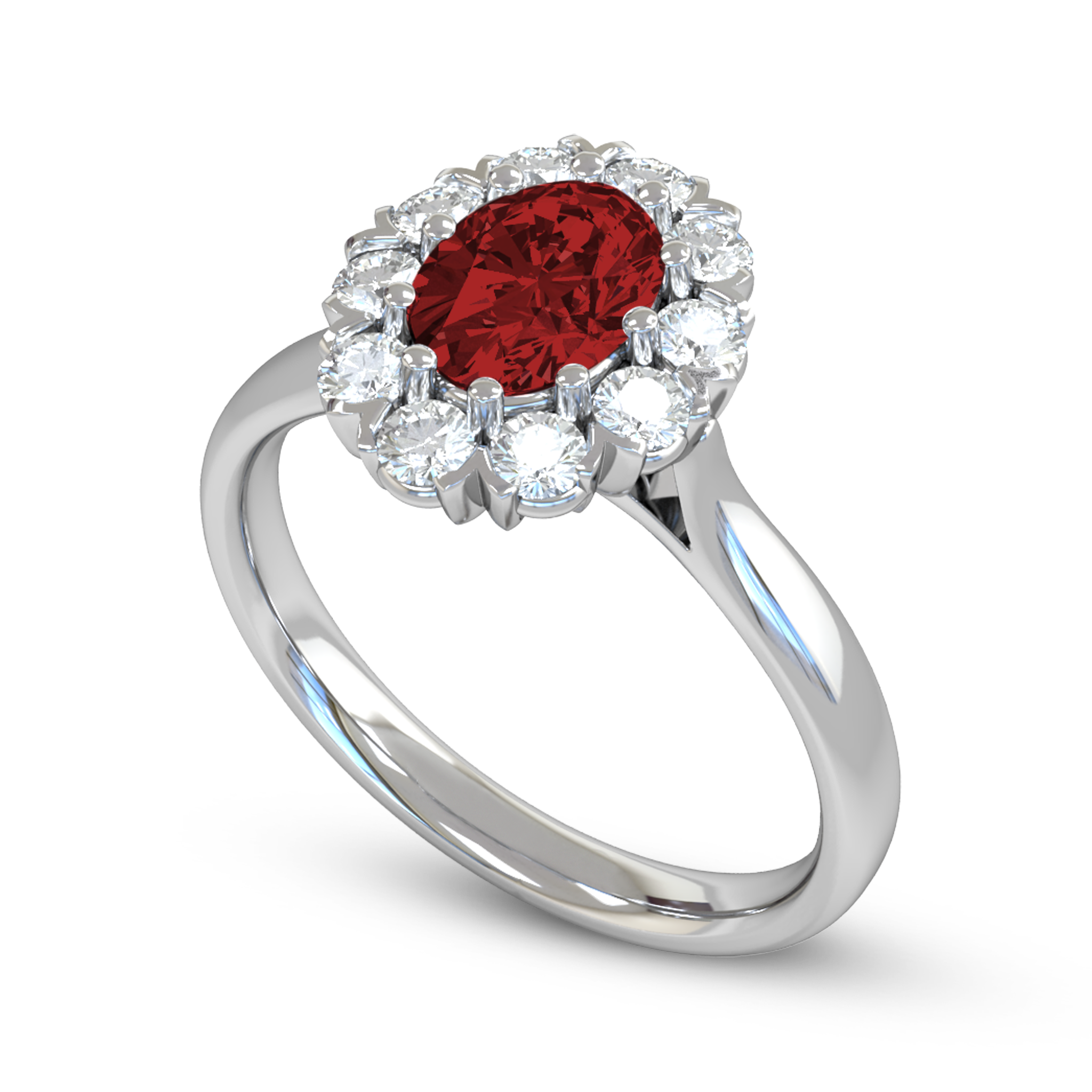 Ruby and Diamond Fairtrade Gold Engagement Ring in
