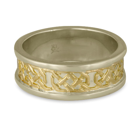 Shannon Wedding Ring in 14K White Gold Base & 18K Yellow Gold Design