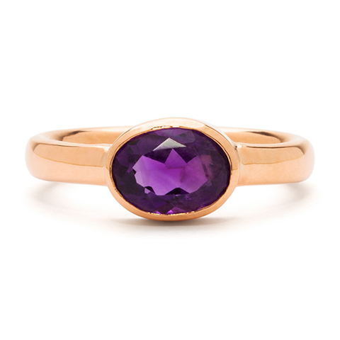 The Bushel Ring with Amethyst in 14K Rose Gold