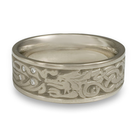 The Guardian Wedding Ring with Gems in 14K White Gold