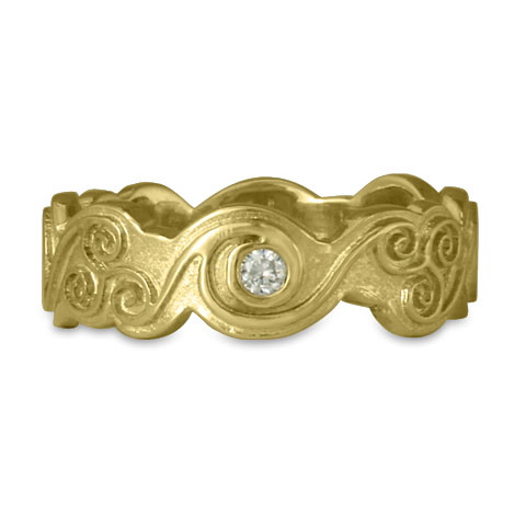 Triscali Ring with Diamonds in 18K Yellow Gold