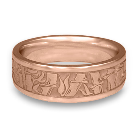 Wide Bamboo Wedding Ring in 14K Rose Gold