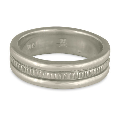Wide Bridges Wedding Ring in 14K White Gold
