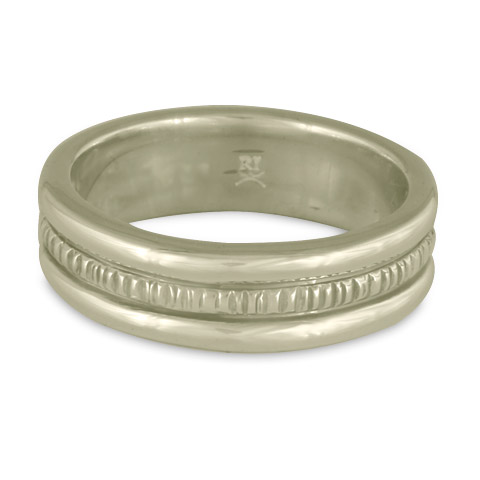 Wide Bridges Wedding Ring in 18K White Gold