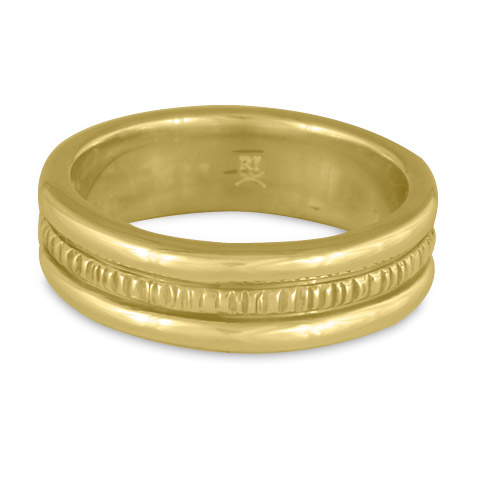 Wide Bridges Wedding Ring in 18K Yellow Gold