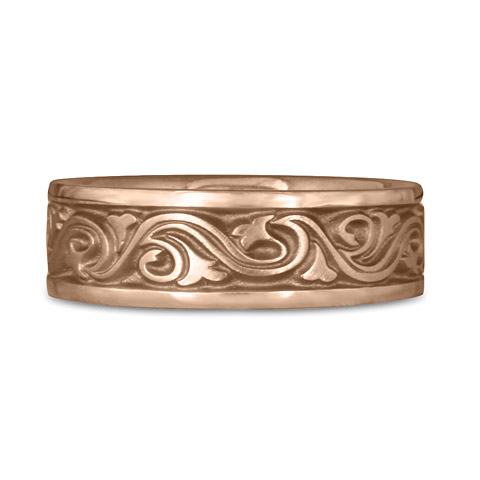 Wide Wind and Waves Wedding Ring in 18K Rose Gold