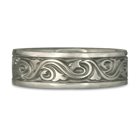 Wide Wind and Waves Wedding Ring in Stainless Steel