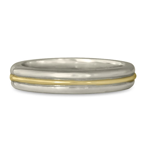 Windsor Wedding Ring in 14K White and Yellow Gold
