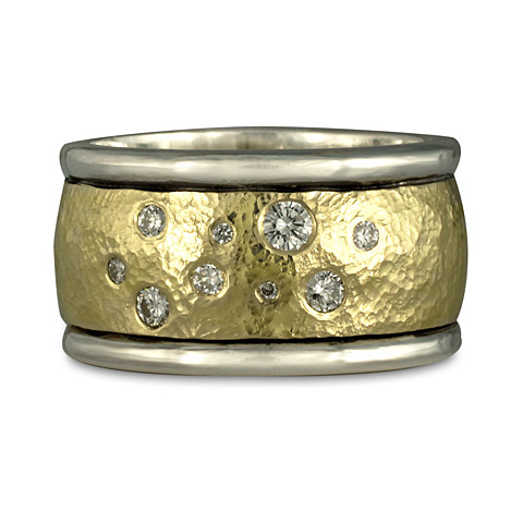 Wistra Ring with Lab Diamonds in 18K Yellow Gold & Sterling Silver