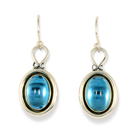 Classico Earrings with Gem in Two Tone