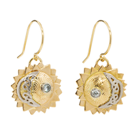 Eclipse Earrings in Gold With Diamonds in Two Tone