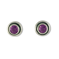 Eclipse Stone Earrings in Amethyst