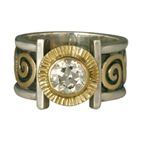 Keltie Ring with Diamonds in Two Tone