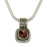 Mini Athena Pendant with gem in Garnet