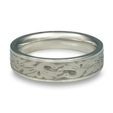 Narrow Cranes Wedding Ring in Stainless Steel