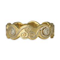 Triscali Ring with Diamonds in 14K Yellow Gold Base & 18K White Gold Design