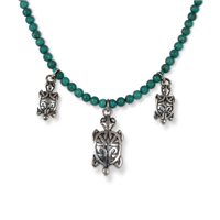 Turtle Necklace on Beads in Turquoise