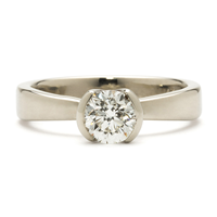 Locus Engagement Ring in 18K White Gold