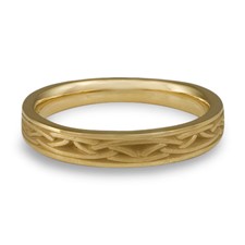 Extra Narrow Celtic Arches Wedding Ring in 18K Yellow Gold