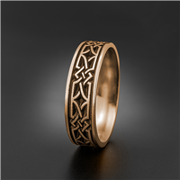 Wide Weaving Stars Wedding Ring in 18K Rose Gold