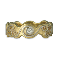 Triscali Ring with Diamonds in 14K Yellow Gold Base & 18K White Gold Design