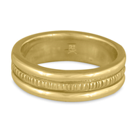 Wide Bridges Wedding Ring in 14K Yellow Gold