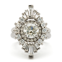 Empress Engagement Ring Set in 14K White Gold