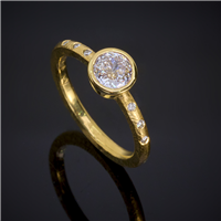 Flat Playa Engagement Ring  in 18K Yellow Gold