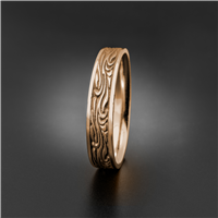 Narrow Starry Night Wedding Ring in 18K Rose Gold