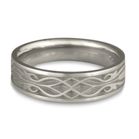 Narrow Tulip Braid Wedding Ring in Platinum